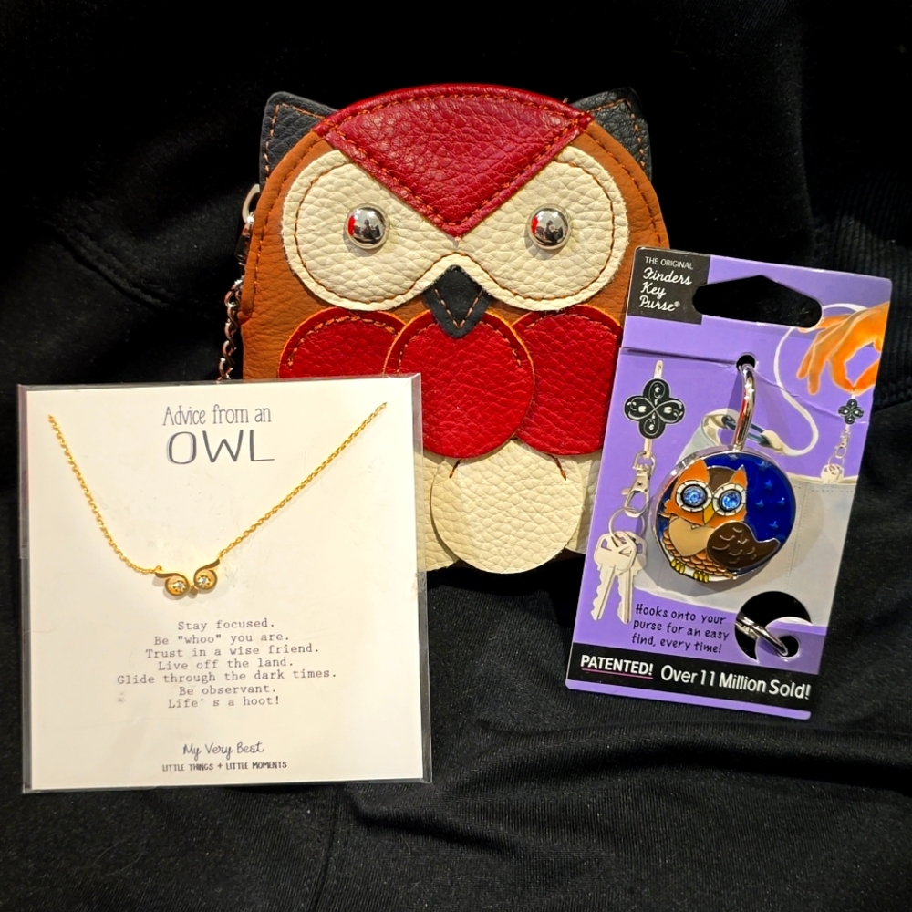 Owl Collection - Coin Pouch, Key Holder, Necklace